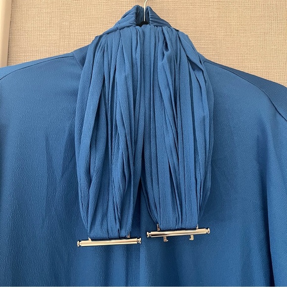 Alexis Blue Satin Cocktail Dress- Size XS; Like New Condition - Picture 7 of 14